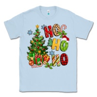 Dusty Blue ho ho ho christmas Classic Tee - MaliasSmallBusiness