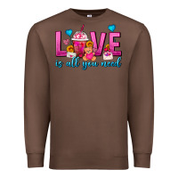 Chestnut Love Is All You Need Valentines Day Frappe Coffee Premium Sweatshirt - FaDigitalArtStudio