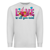 Dove Grey Love Is All You Need Valentines Day Frappe Coffee Premium Sweatshirt - FaDigitalArtStudio
