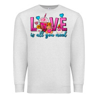Oatmeal Heather Love Is All You Need Valentines Day Frappe Coffee Premium Sweatshirt - FaDigitalArtStudio