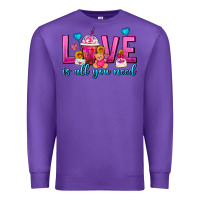 Purple Love Is All You Need Valentines Day Frappe Coffee Premium Sweatshirt - FaDigitalArtStudio