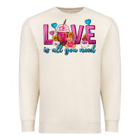 Sandshell Love Is All You Need Valentines Day Frappe Coffee Premium Sweatshirt - FaDigitalArtStudio