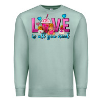 Seafoam Love Is All You Need Valentines Day Frappe Coffee Premium Sweatshirt - FaDigitalArtStudio