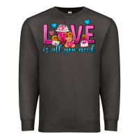 Smoke Love Is All You Need Valentines Day Frappe Coffee Premium Sweatshirt - FaDigitalArtStudio