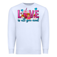 Love Is All You Need Valentines Day Frappe Coffee Premium Sweatshirt | Teevron