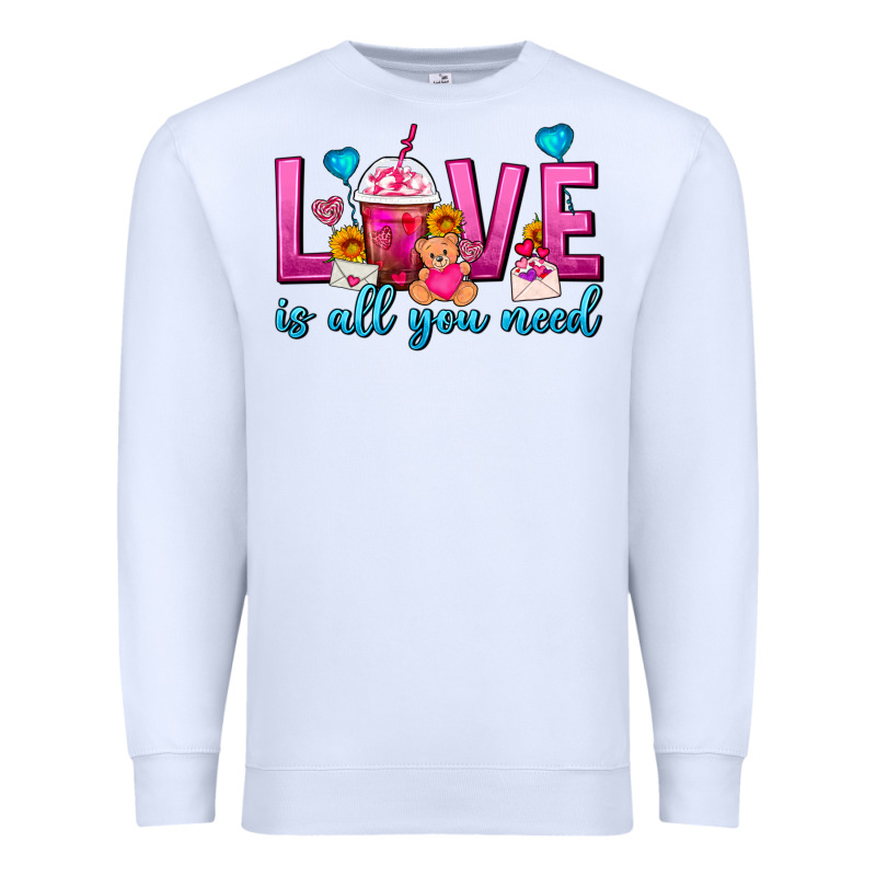 Love Is All You Need Valentines Day Frappe Coffee Premium Sweatshirt by FaDigitalArtStudio | Teevron