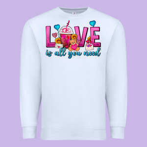 Love Is All You Need Valentines Day Frappe Coffee Premium Sweatshirt Designed By Fadigitalartstudio