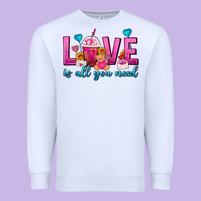 Love Is All You Need Valentines Day Frappe Coffee Premium Sweatshirt Designed By Fadigitalartstudio