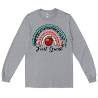 Heather Grey first grade rainbow Long Sleeve Tee - RanaPortraitStore