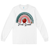 White first grade rainbow Long Sleeve Tee - RanaPortraitStore