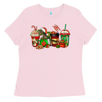 Bubblegum Pink trex coffee cups Ladies Tee - Jasminsmagicworld