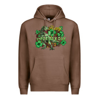Chestnut Happy St. Patrick's Day T-Rex Premium Hoodie - HowdyJamesFarm
