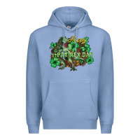 Colony Blue Happy St. Patrick's Day T-Rex Premium Hoodie - HowdyJamesFarm