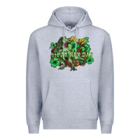 Heather Grey Happy St. Patrick's Day T-Rex Premium Hoodie - HowdyJamesFarm