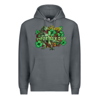 Rock Happy St. Patrick's Day T-Rex Premium Hoodie - HowdyJamesFarm