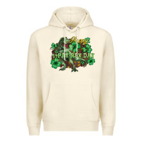 Sandshell Happy St. Patrick's Day T-Rex Premium Hoodie - HowdyJamesFarm