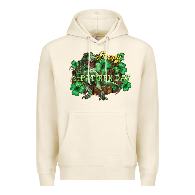 Happy St. Patrick's Day T-rex Premium Hoodie by HowdyJamesFarm | Teevron