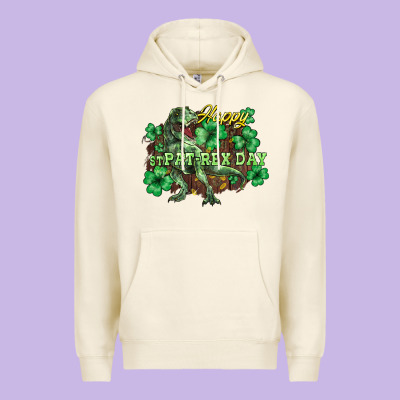 Happy St. Patrick's Day T-rex Premium Hoodie Designed By Howdyjamesfarm