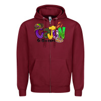 Burgundy cajun to the core mardi gras Zipper Hoodie - CowGirlArtShop
