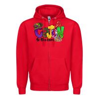 Red cajun to the core mardi gras Zipper Hoodie - CowGirlArtShop