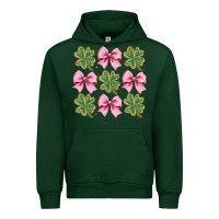 Forest Green clover bow Urban Hoodie - CowhideDigitalArt