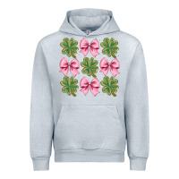 Heather Grey clover bow Urban Hoodie - CowhideDigitalArt