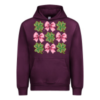 Mauve Wine clover bow Urban Hoodie - CowhideDigitalArt