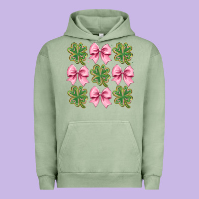 Clover Bow Urban Hoodie Designed By Cowhidedigitalart