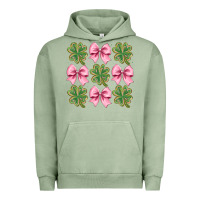 Pigment Oil Green clover bow Urban Hoodie - CowhideDigitalArt