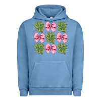 Pigment Pebble Blue clover bow Urban Hoodie - CowhideDigitalArt