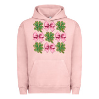 Pigment Salmon clover bow Urban Hoodie - CowhideDigitalArt