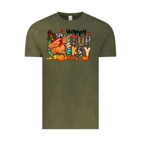 Vintage Olive happy turkey day Vintage Tee - MaliasSmallBusiness