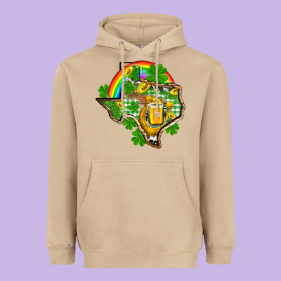 Texas St. Patrick's Day Heavyweight Hoodie Designed By Oliviacreatesart