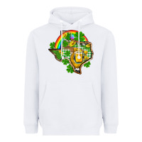 White Texas St. Patrick's Day Heavyweight Hoodie - OliviaCreatesArt