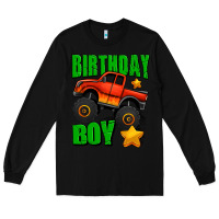 Black birthday boy monster truck Long Sleeve Tee - Jasminsmagicworld