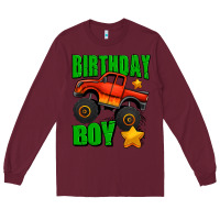 Burgundy birthday boy monster truck Long Sleeve Tee - Jasminsmagicworld