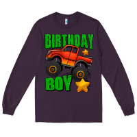 Plum birthday boy monster truck Long Sleeve Tee - Jasminsmagicworld