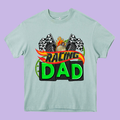 Racing Dad With Racing  Equipment Heavy Core Tee Designed By Adodesignshop