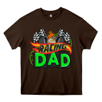 Chocolate Brown racing dad with racing  equipment Heavy Core Tee - AdoDesignShop