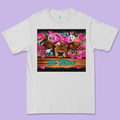 Be Mine Valentine's Day Cow Premium Tee Designed By Jasminsmagicworld