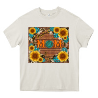 Cream sunflower gemstone and mom with cowhide Heavy Core Tee - Artiststas