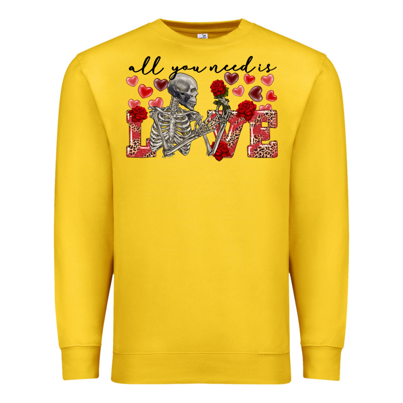 Skeleton All You Need Is Love Premium Sweatshirt by FaDigitalArtStudio | Teevron