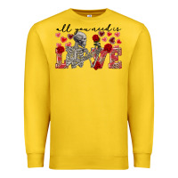 Lemon Skeleton all you need is love Premium Sweatshirt - FaDigitalArtStudio