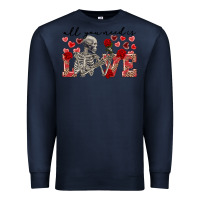 Navy Skeleton all you need is love Premium Sweatshirt - FaDigitalArtStudio