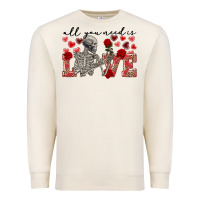 Sandshell Skeleton all you need is love Premium Sweatshirt - FaDigitalArtStudio