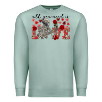 Seafoam Skeleton all you need is love Premium Sweatshirt - FaDigitalArtStudio