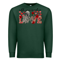 Sports Green Skeleton all you need is love Premium Sweatshirt - FaDigitalArtStudio
