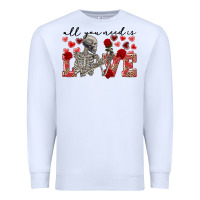White Skeleton all you need is love Premium Sweatshirt - FaDigitalArtStudio