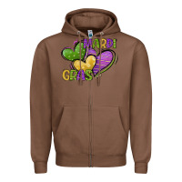 Chestnut mardi gras heart Zipper Hoodie - CowGirlArtShop