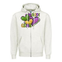 Mardi Gras Heart Zipper Hoodie | Teevron